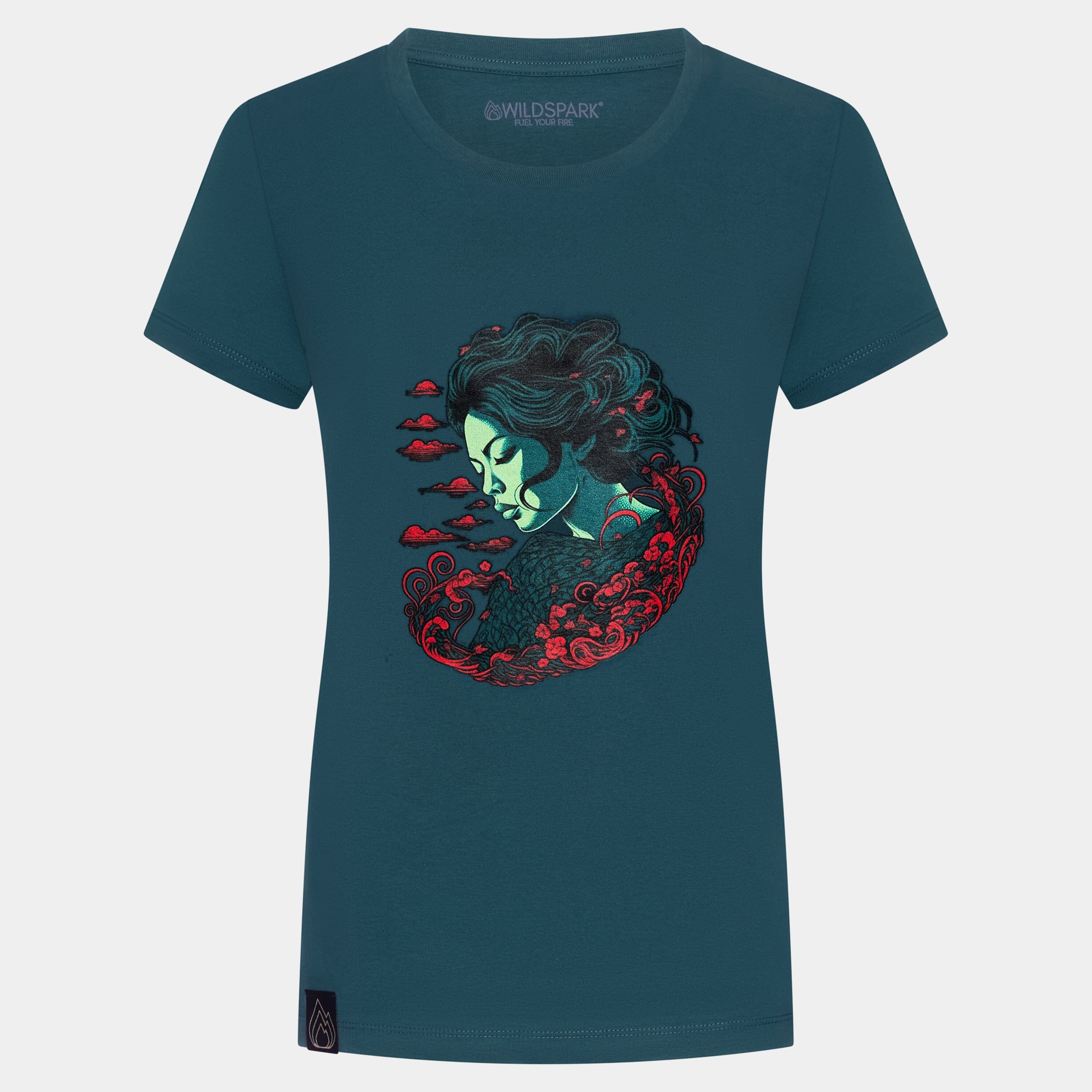 Dark Teal - Premium Damen Organic Shirt Lady-Shirts Wildspark Aquamarin S 