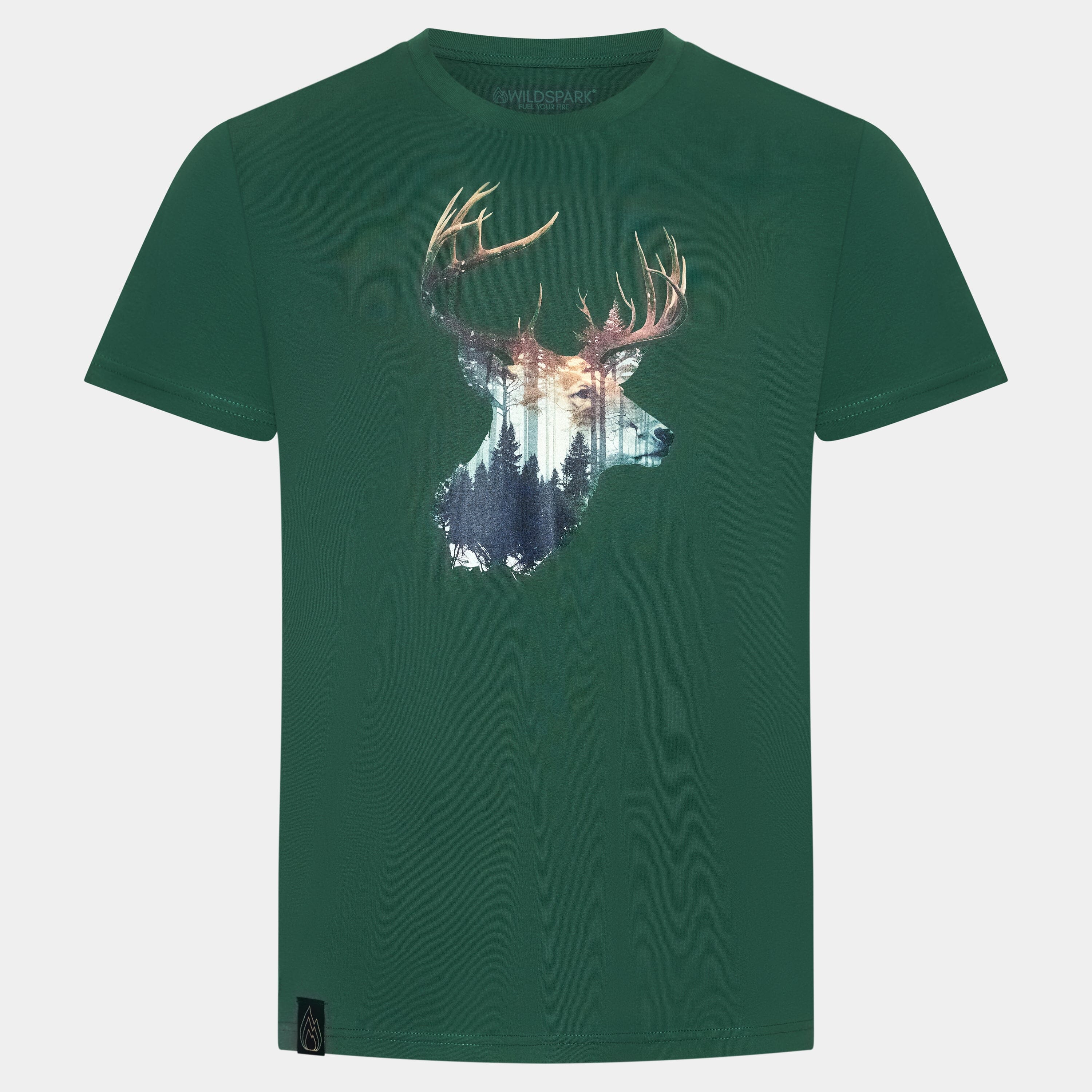 Deer Valley - Premium Organic Shirt Unisex-Shirts Wildspark Flaschengrün XS 