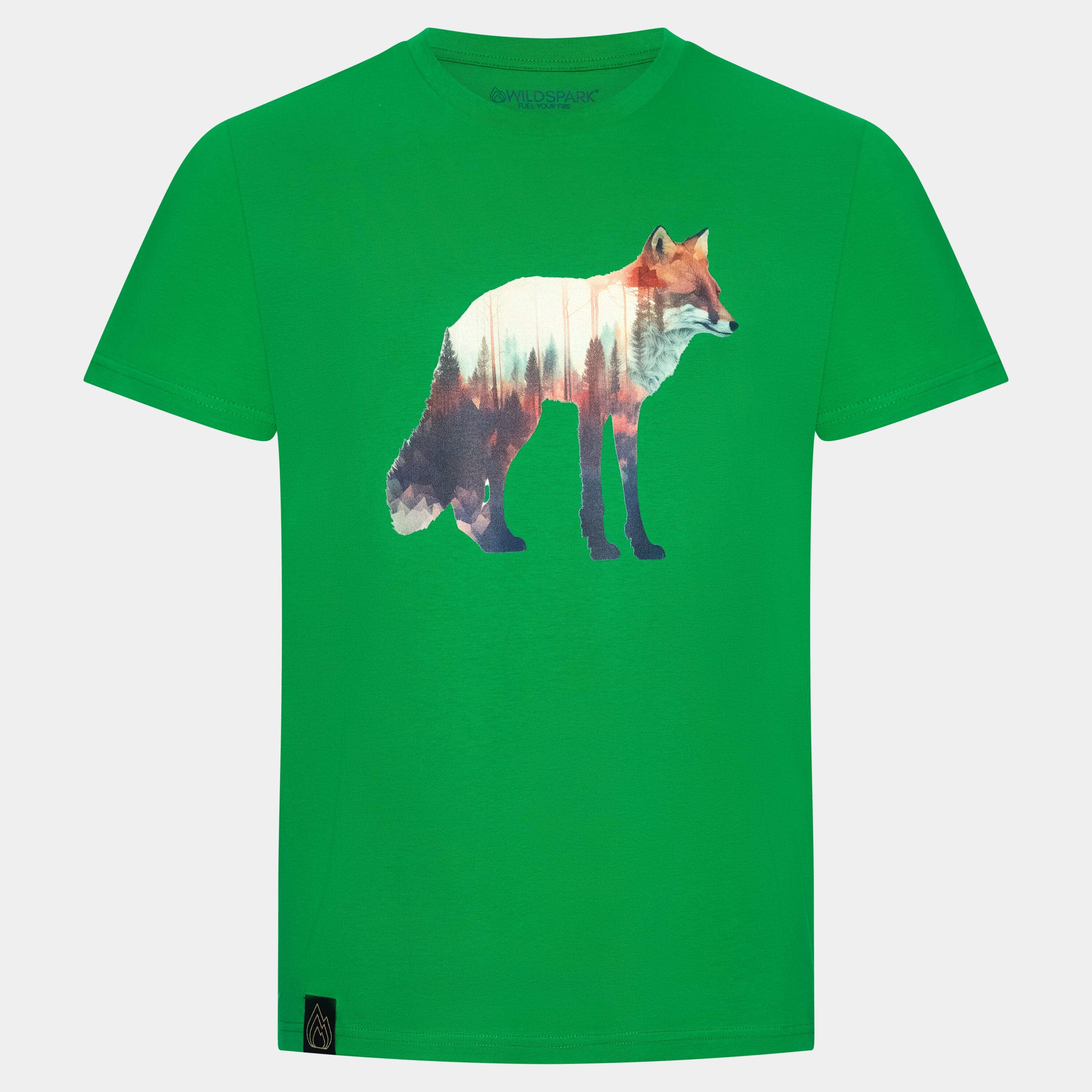 Double Fox - Premium Organic Shirt Unisex-Shirts Wildspark Wiesengrün XS 